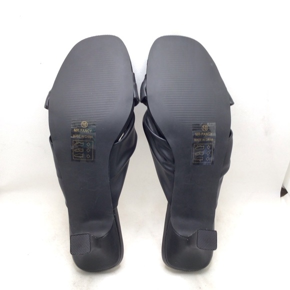 Modern Rebel Womens Mr. Fancy Black Knot Front Kitten Heeled Sandals - Picture 4 of 7
